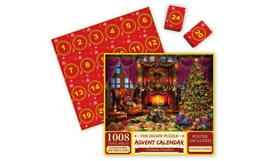 Image 8: 24-Pocket Christmas Puzzle Advent Calendar Box