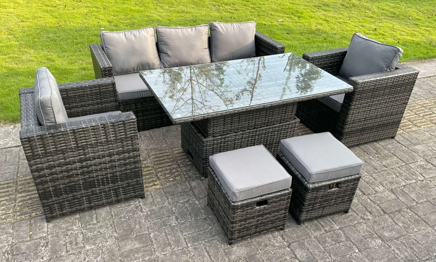 Image 2: Rattan Effect Garden Furniture Set