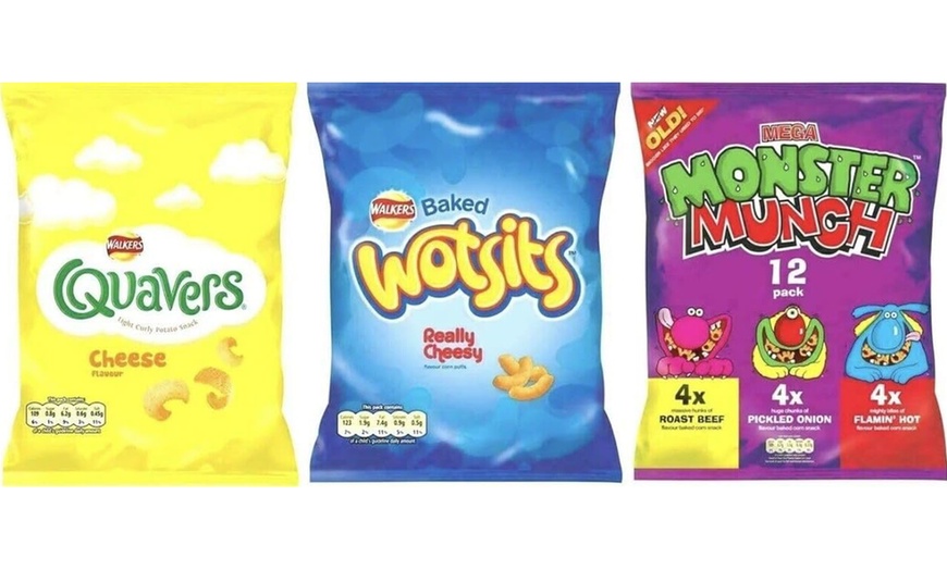 Image 5:  66-Pack Walkers Crisps or 60-Pack Snacks Variety Box (Quavers, Wotsits & Monster Munch) – Perfect for Family Snacking