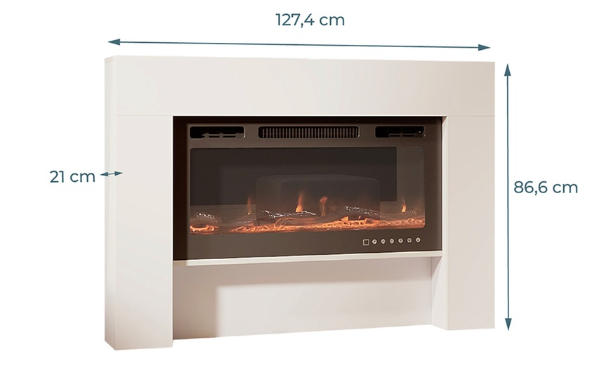 Image 2: Candela elektrische sfeerhaard met witte ombouw