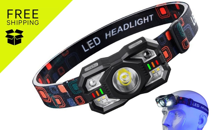 Image 1: LED Motion Sensor Head Torch