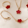 Image 3: 5-Leaf Clover Jewellery Set with Necklace, Bracelet, Ring and Earrings