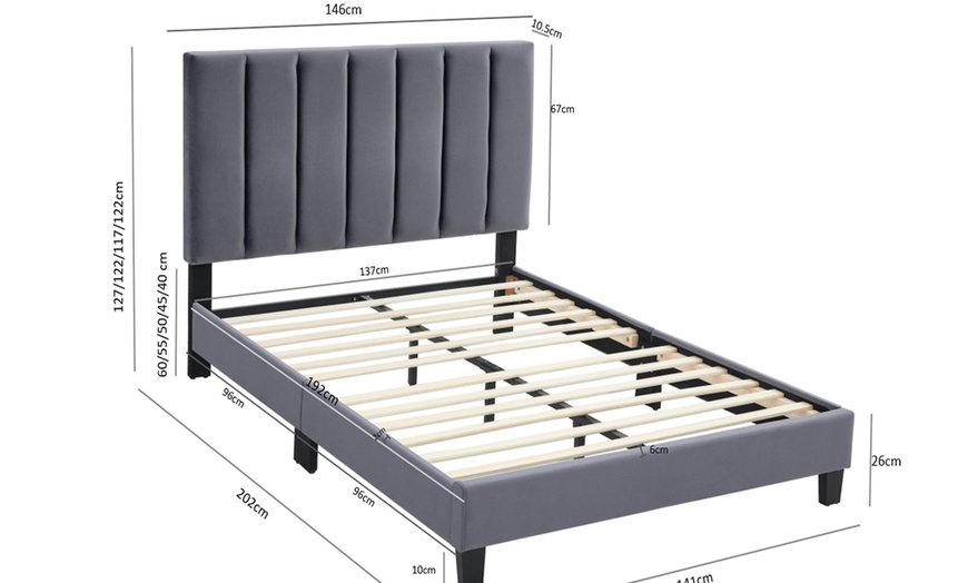Image 3: King or Double Bed Frames with Adjustable Upholstered Headboards