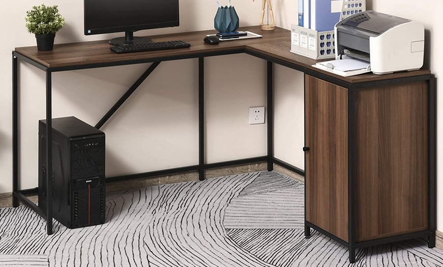 Image 4: HomCom L-Shape Desk