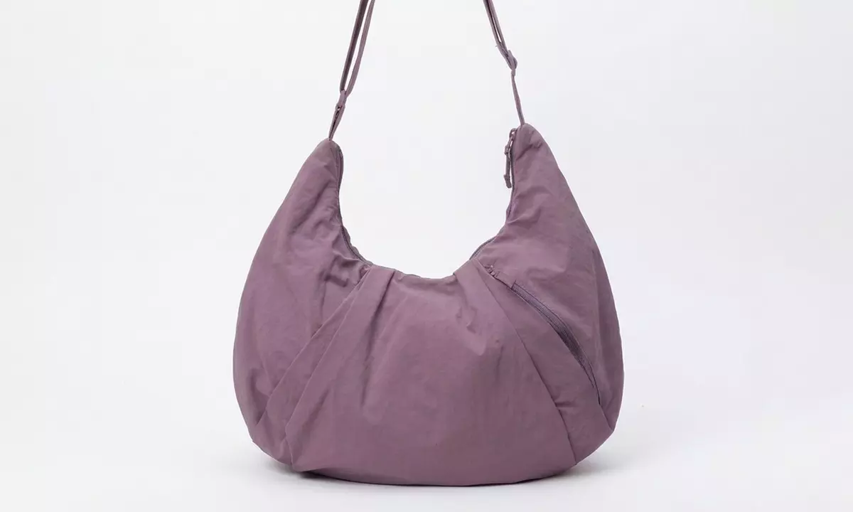 Nylon Crescent Crossbody Bag with Adjustable Strap for Women