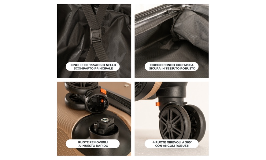 Image 9: ABS handbagage trolleykoffer in 10 kleuren