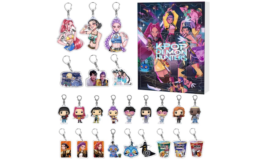 Image 12: K-Pop Demon Hunters Inspired Advent Calendar, 24 Keychains Collection
