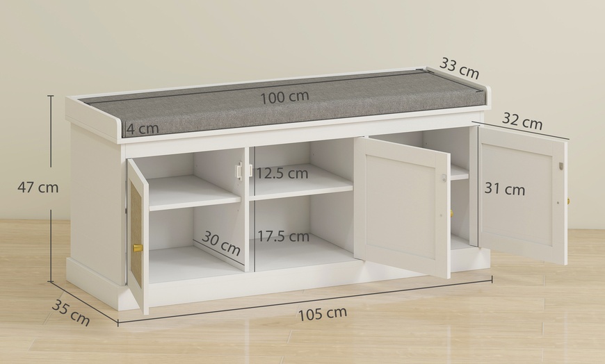 Image 5: HomCom Shoe Storage Bench 
