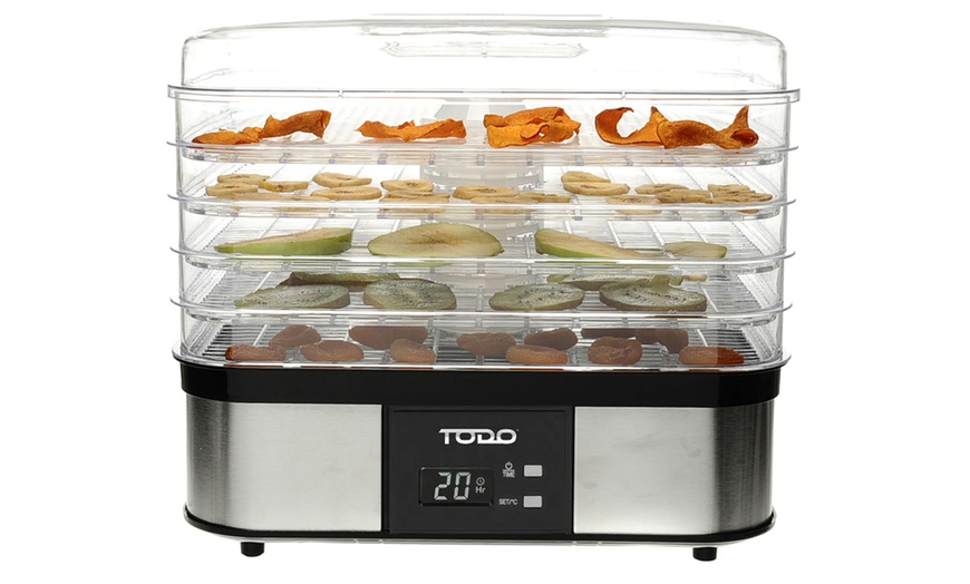 Image 2: TODO 250W Stainless Steel Food Dehydrator - XJ-13703 by Panatech 