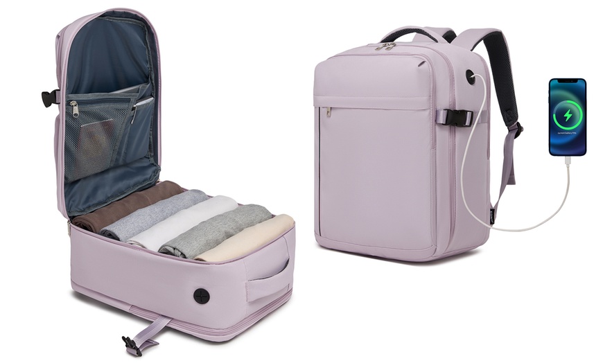 Image 13: Kabinen-Rucksack 15,6'' mit Laptopfach & Trolleygurt
