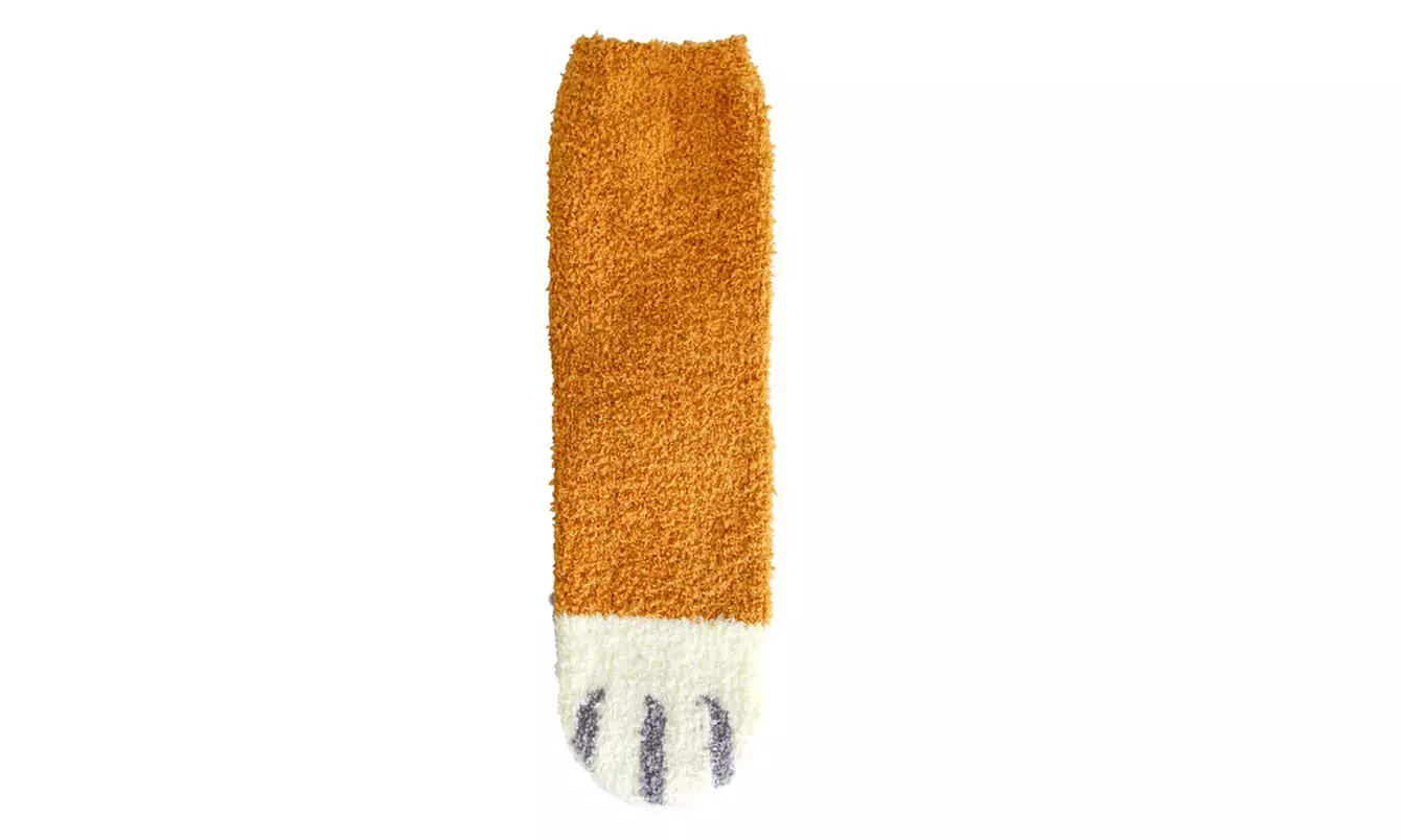 Winter Cat Claws Cute Thick Warm Sleep Floor Socks Sleep Indoor Socks