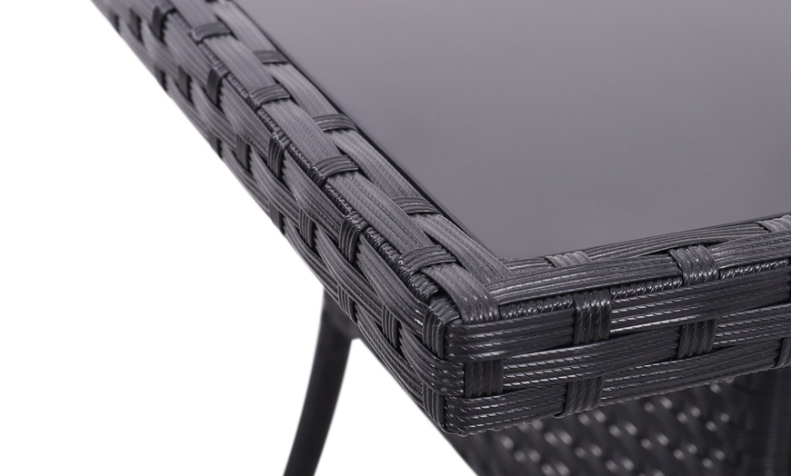 Image 26: Outdoor Garden Rattan Effect Tempered Glass Coffee Table with 6 Styles