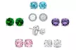 Set of 5 Interchangeable Crystal Halo Earring Made with Crystals From Swarovski - Second Medium