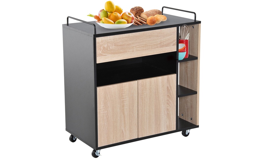 Image 30: HomCom Kitchen Trolley Cart