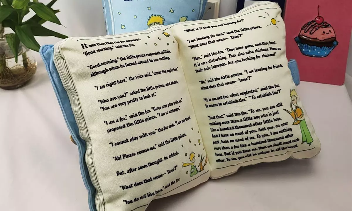 Cartoon Inspired Book Shaped Pillow Cushion