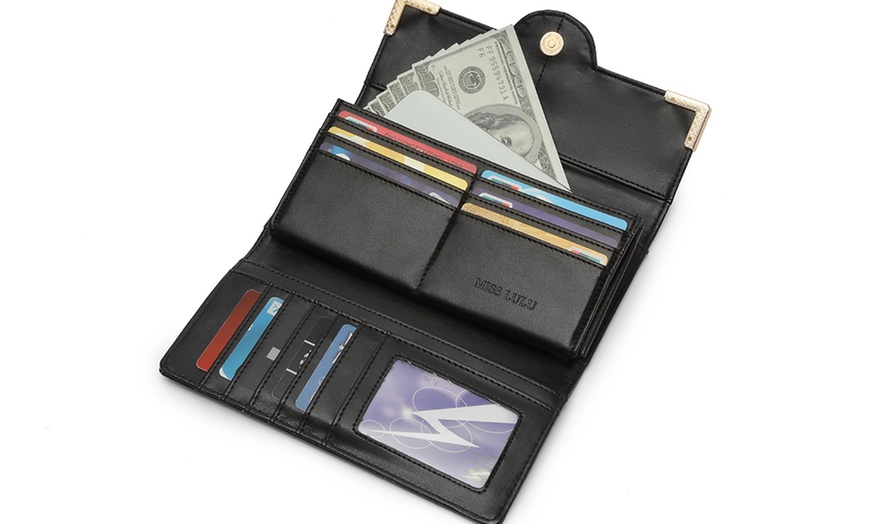 Image 26: PU Leather Texture Design Women's Handbag and Purse Set