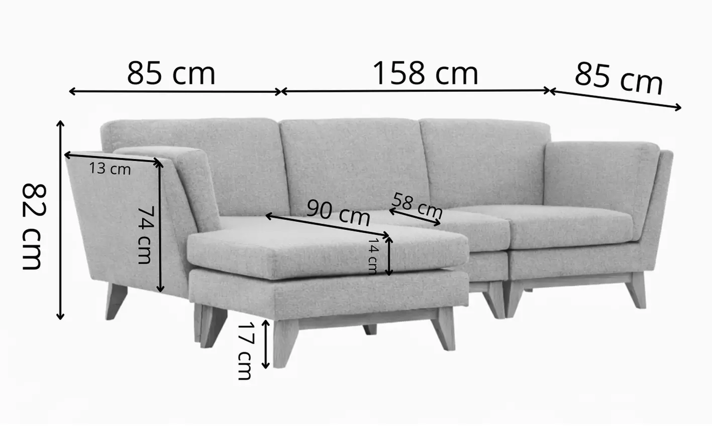 Canapé d'angle réversible 4 places "Obsy" de Kocoon en tissu