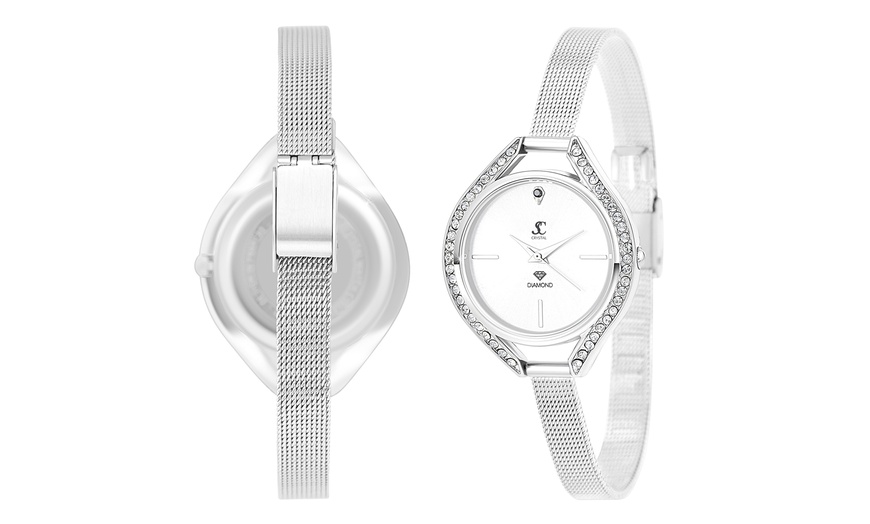 Image 10: Reloj analógico elegante con diamantes y cristales de SC Crystal