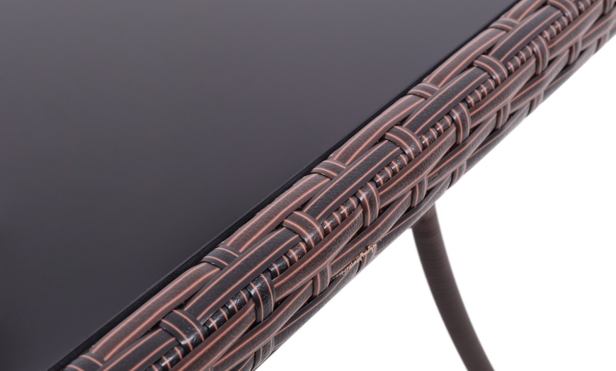 Image 21: Outdoor Garden Rattan Effect Tempered Glass Coffee Table with 6 Styles