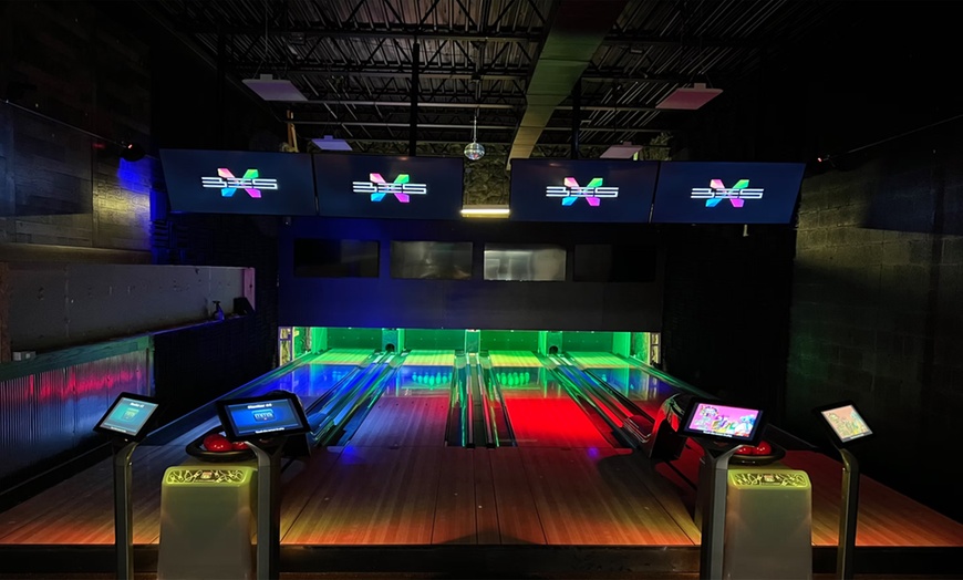 Image 1:  1 or 2 Hours of Bowling for Up to 5 People w/ Five Soft Drinks & More
