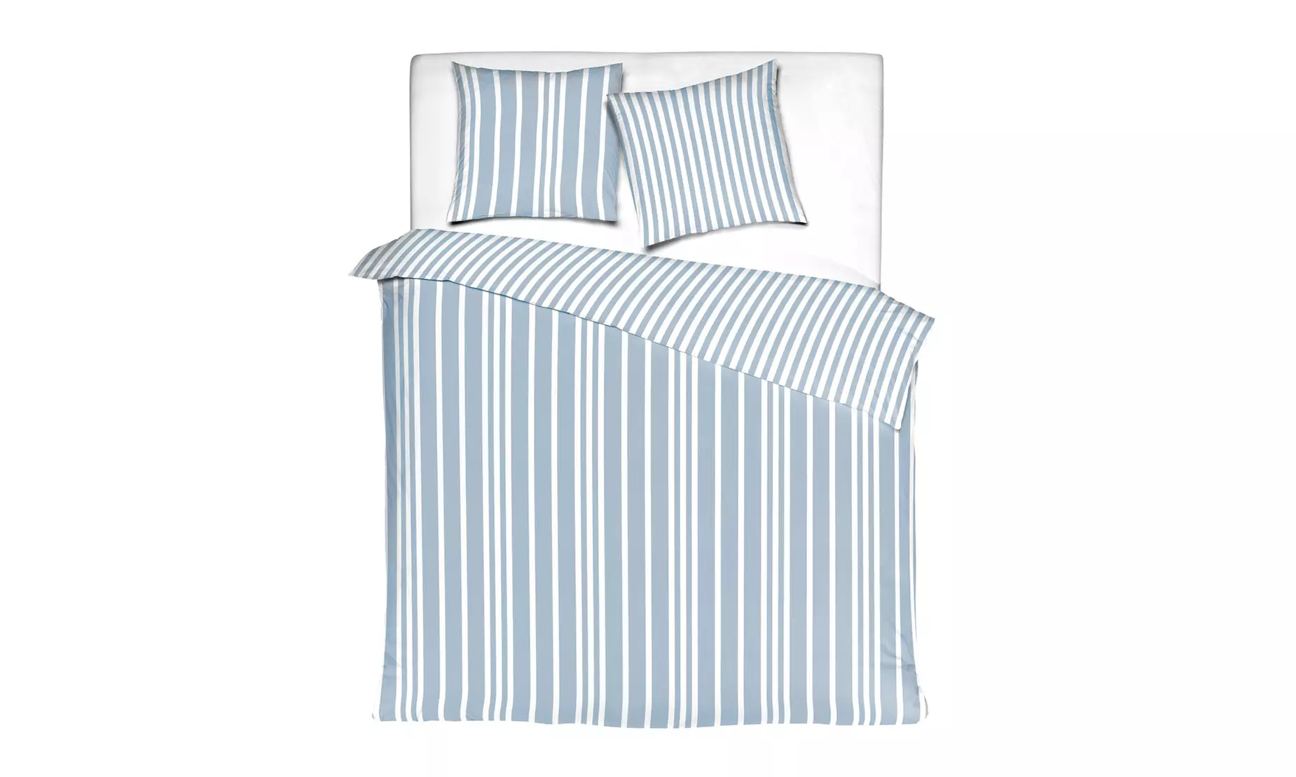 Gestreepte dekbedovertrek met 1 of 2 kussenslopen
