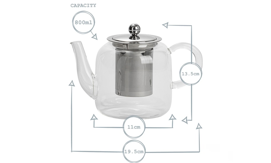 Image 25: Transparent Design Stainless Steel Infusion Chamber Teapot