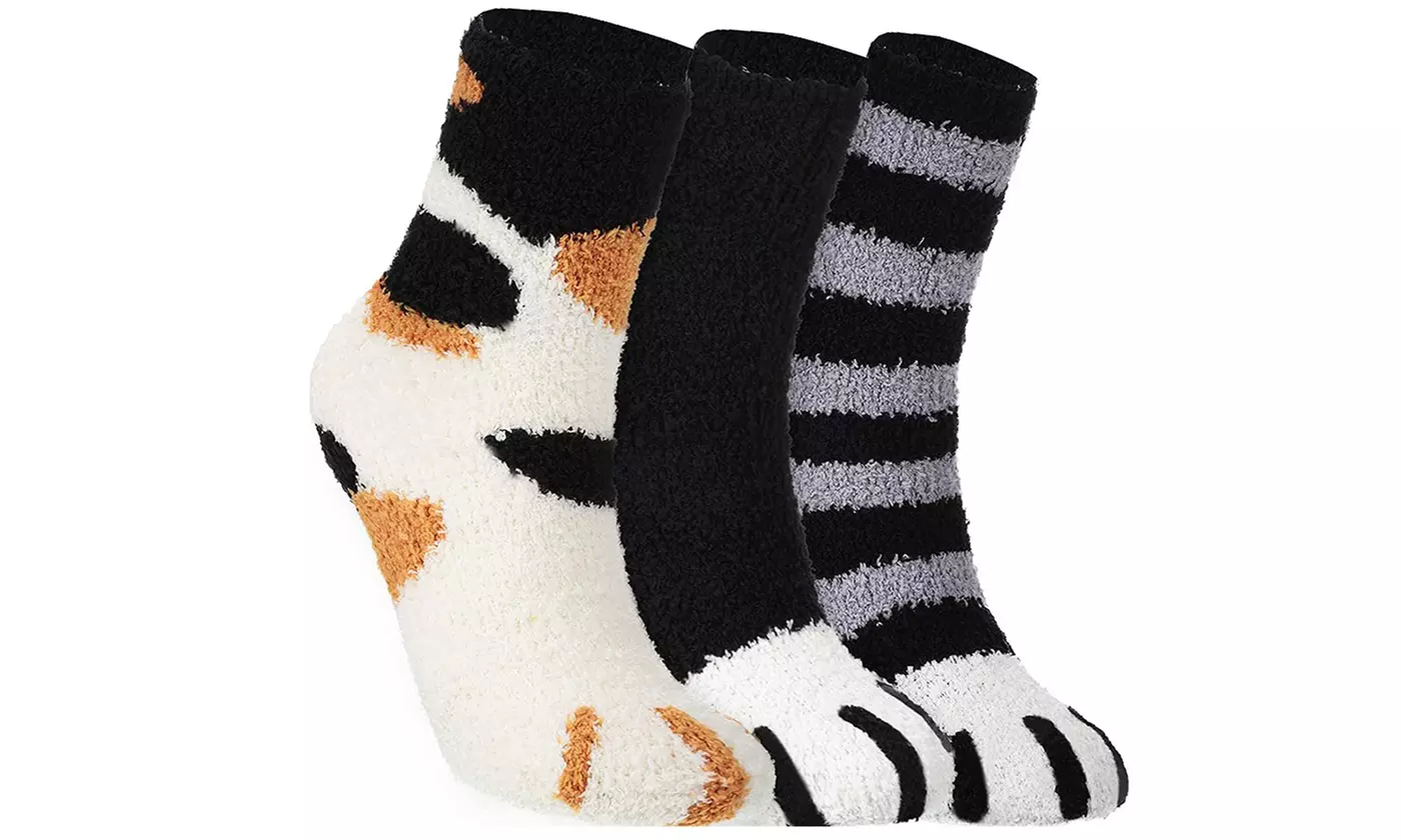 Winter Cat Claws Cute Thick Warm Sleep Floor Socks Sleep Indoor Socks