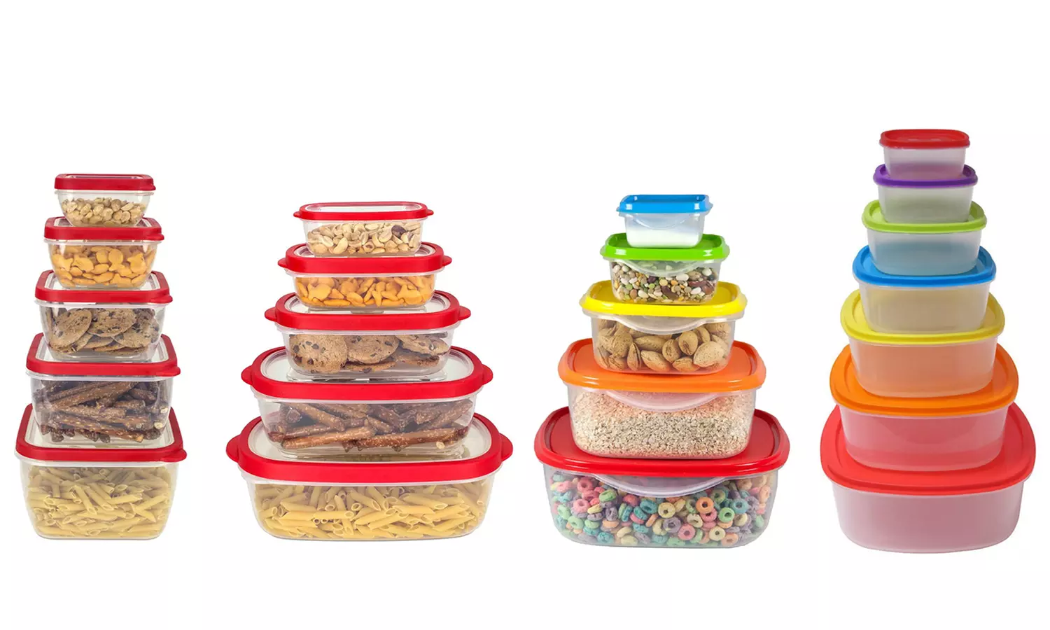 Nesting Food Storage Container Set with Airtight Lids (10- or 14-Piece) - Primary Image