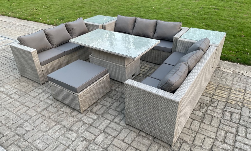 Image 1: 3-Piece Rattan Effect Garden Furniture Set