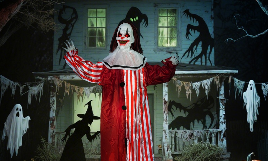 Image 11: Outsunny Voice Activated Halloween Animatronics Witch