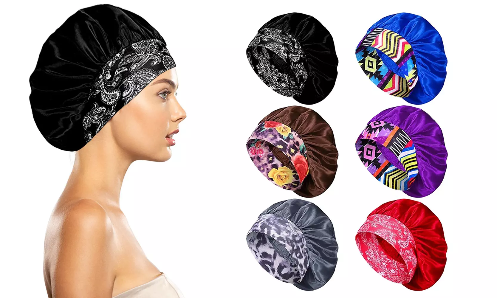Women's Silky Satin Head Scarf Hair Wrap Cap Hat Headband Sleeping Bonnet