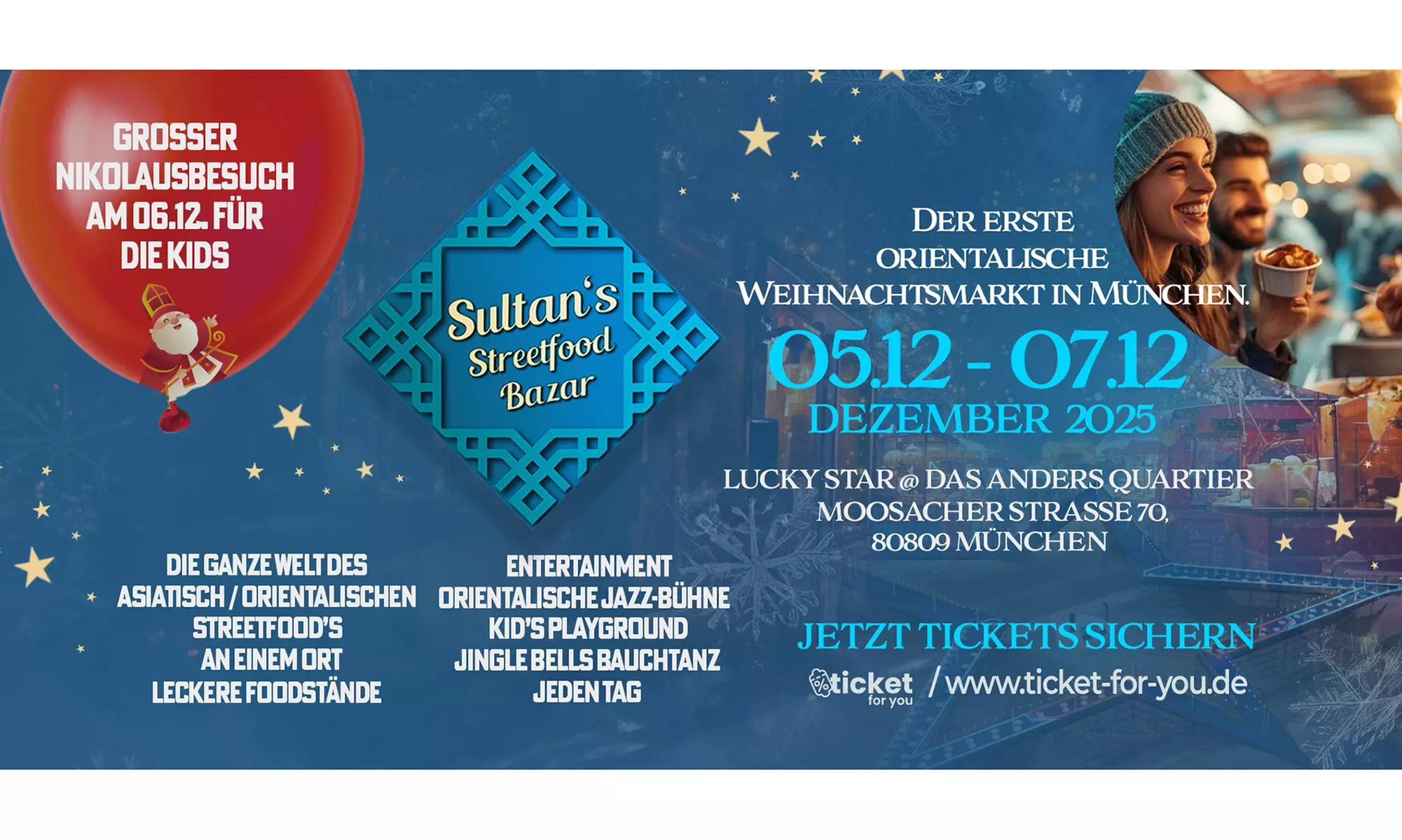 Eintritt orientalischer Weihnachtsmarkt vom 05.-07.12.2025 für 1-6 Erwachsenen inkl. Glühwein (bis 47% sparen) - Primary Image