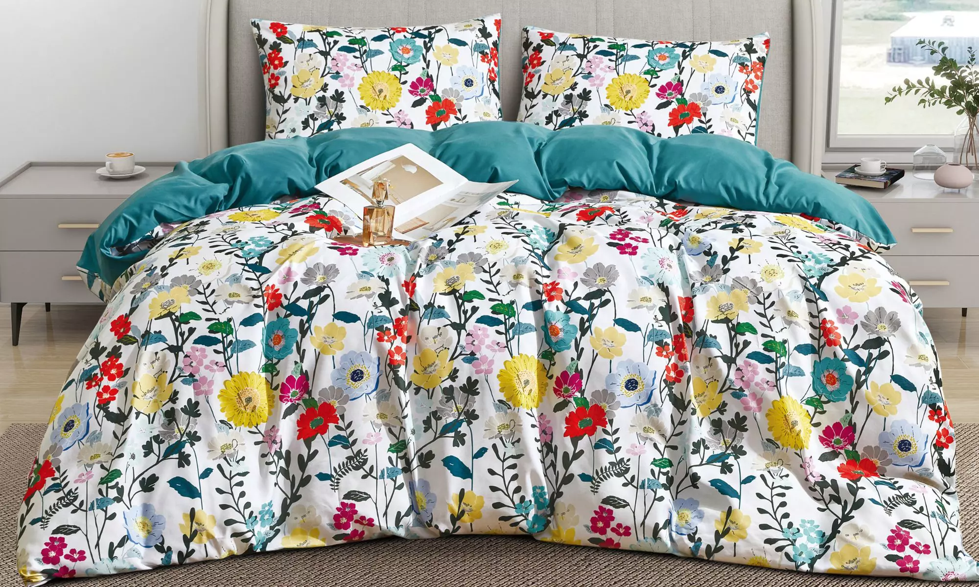 Reversible Easy Care Printed Duvet Set in Various Styles