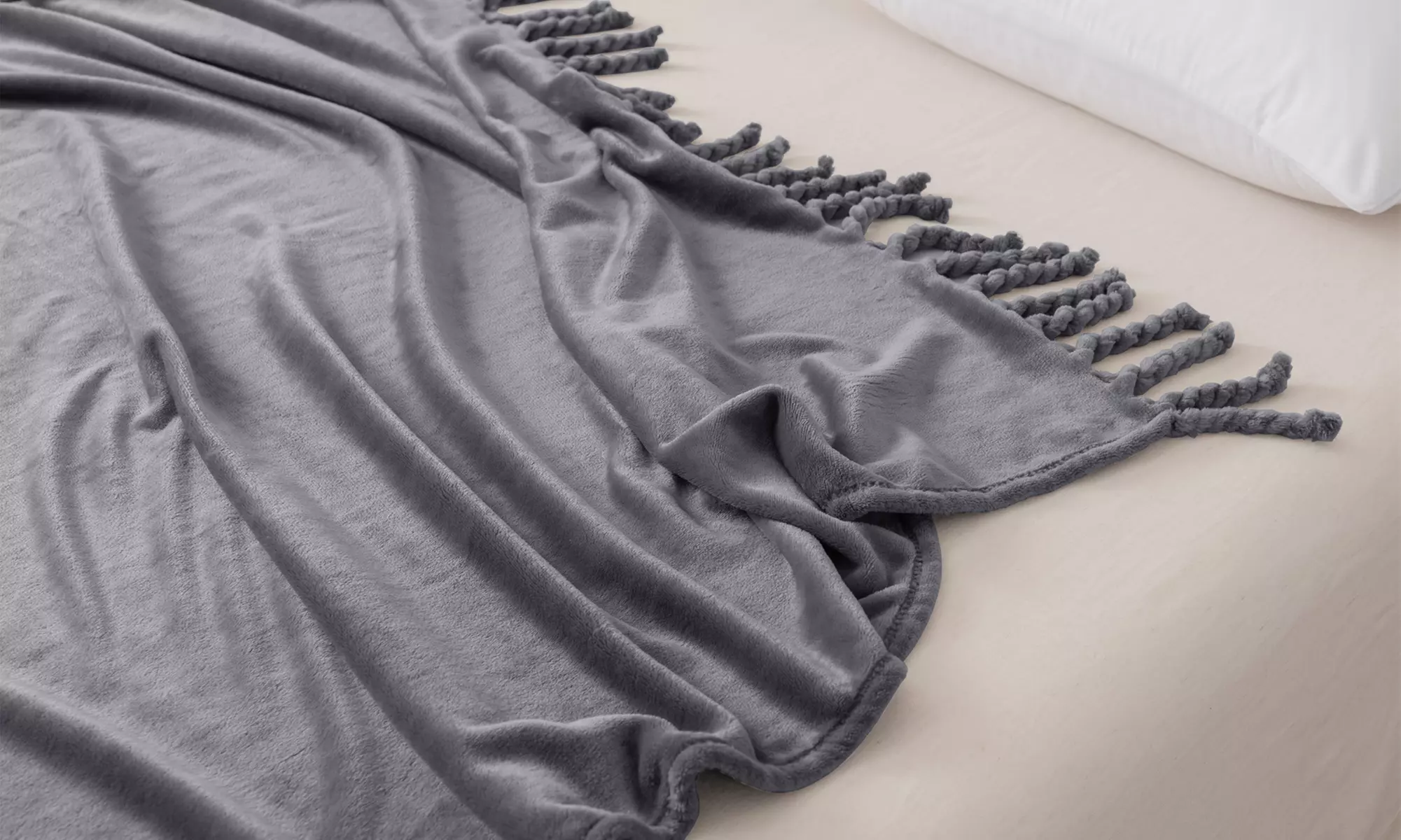 260 GSM Throw Blanket with Fringe Sort Warm Sofa or Bed Blanket