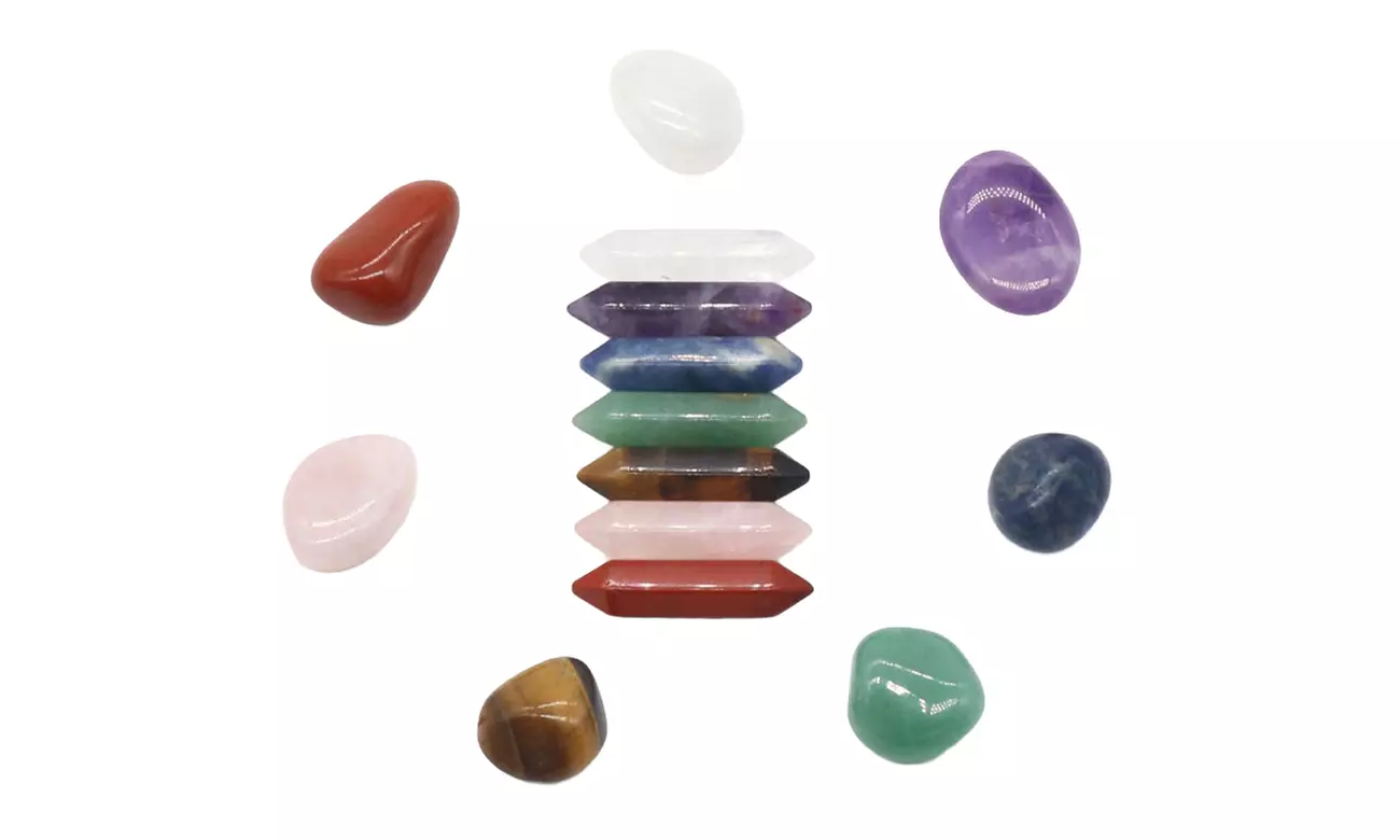 14 Pcs Set Chakra Crystals and Healing Stones Gemstones Rocks with Gift Box