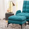 Image 4: Velvet High Back Leisure Recliner Armchair and Footstool Set 