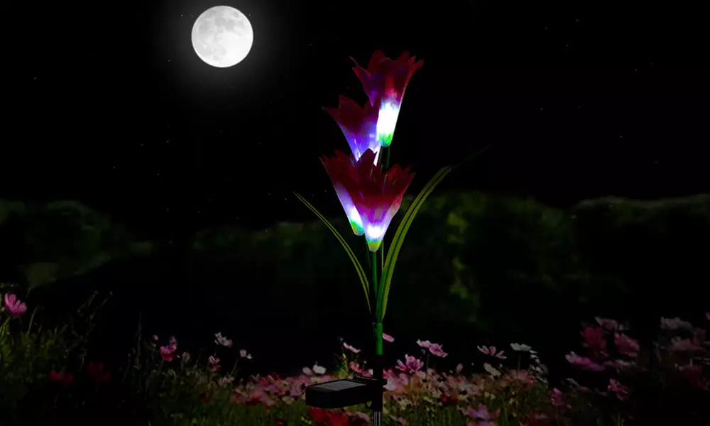 2-8Pcs Lily Flower Solar LED Stake Lamp Lights for Garden, Patio, or Backyard