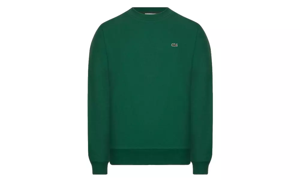 Felpa girocollo con logo Lacoste in pile di cotone