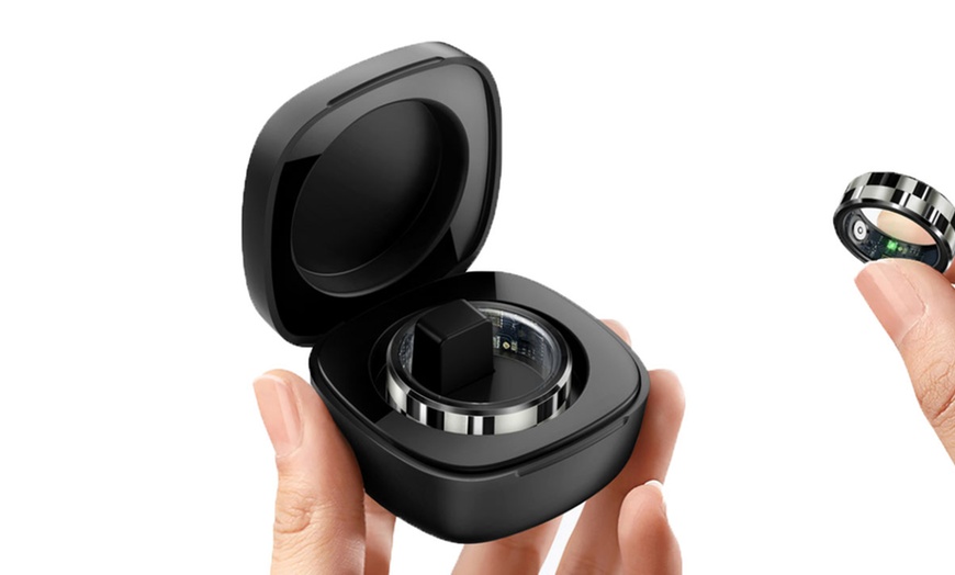 Image 5: Health Rings Fitness Tracker Smart Ring with Charging Case
