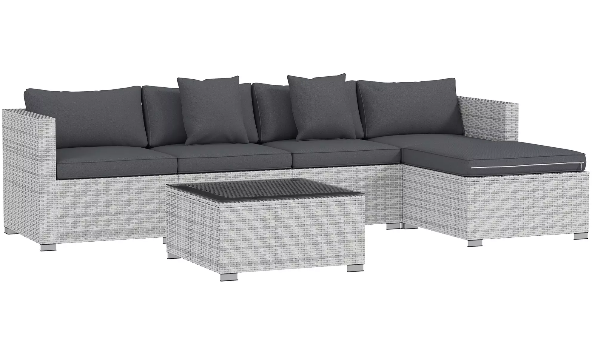 Outsunny Rattan-Effect Sofa Set, with a Coffee Table