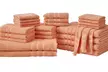 100% Cotton Terry Loop Towel with Herringbone Dobby Design 24-Piece Set - Second Medium