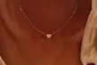 Initial Heart Pendant Necklace Letter Heart Choker Necklace - Second Medium