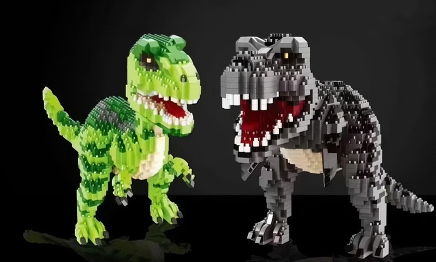 Image 4: Ensemble de blocs dinosaures à micro-briques pour montage manuel