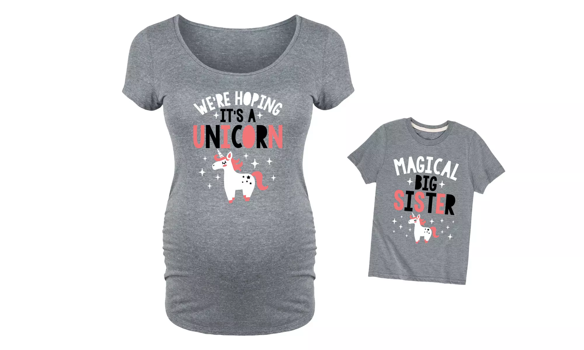 Birth Announcement Maternity and Toddler T-Shirt Sets - Second Medium