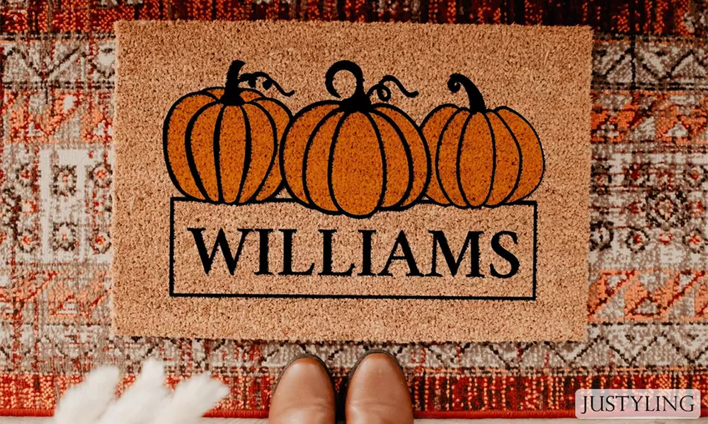 Felpudo de Halloween personalizable con texto, dibujos o formas