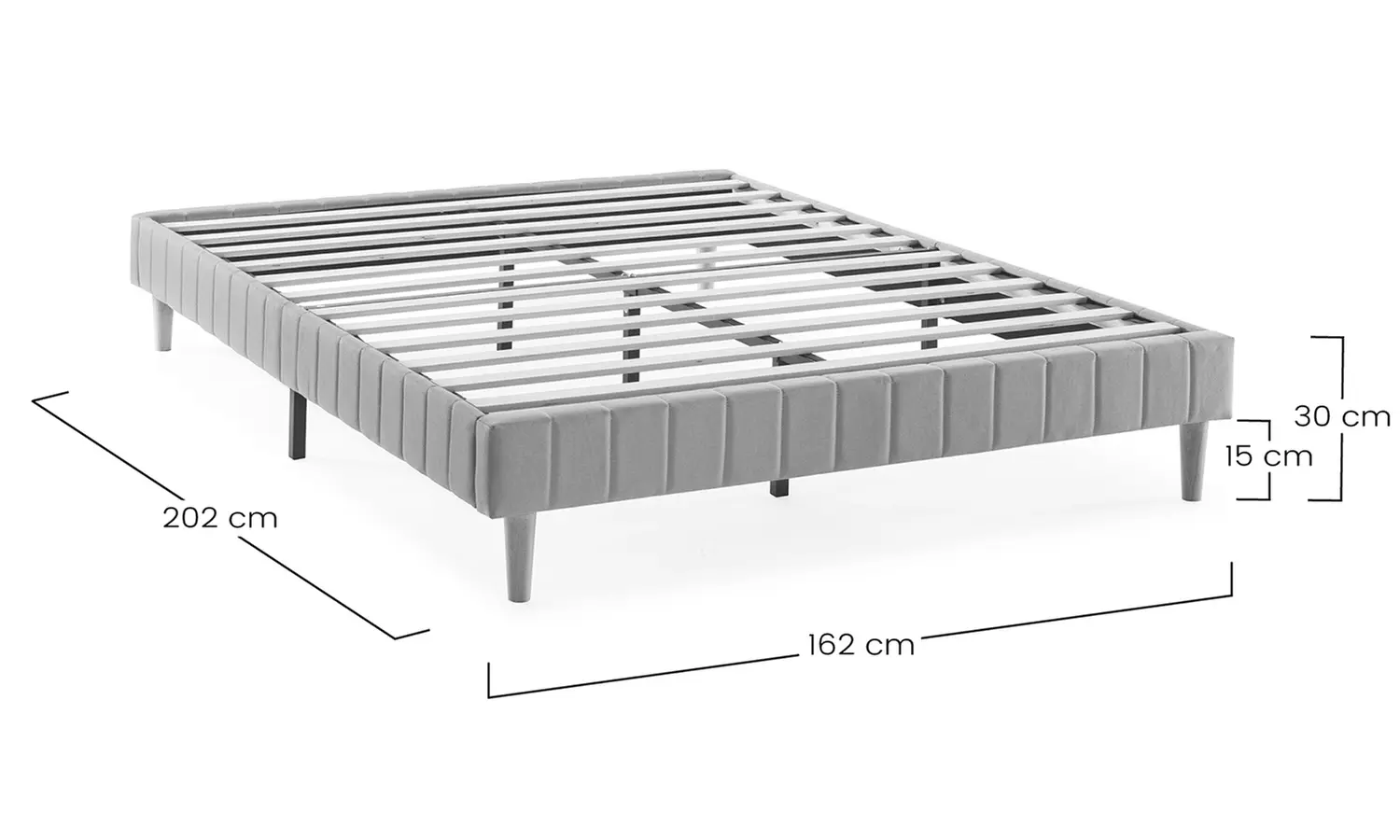 Gepolstertes Bettgestell „Eris“ mit Lattenrost