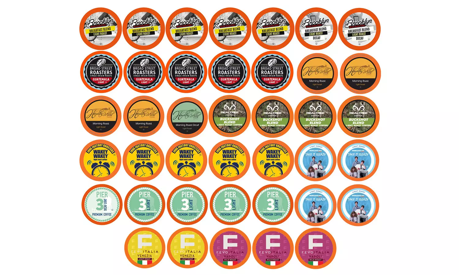 Two Rivers Coffee Variety Sampler Pack K-Cup Brewers, 40 or 100 Count