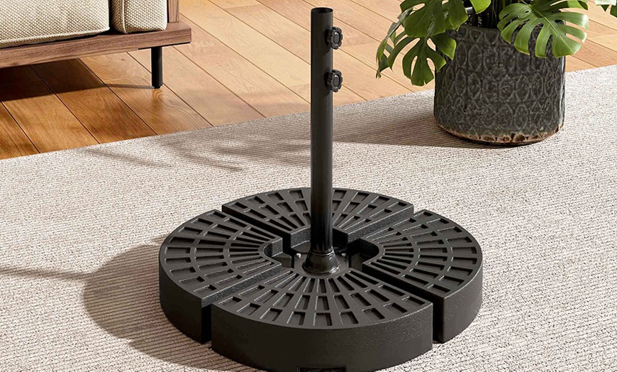 Image 13: Rotatable Square Cantilever Umbrella with Fillable Base