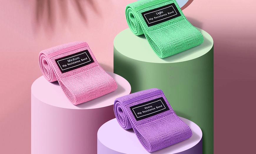Image 4: 3Pcs Resistance Hip Booty Bands