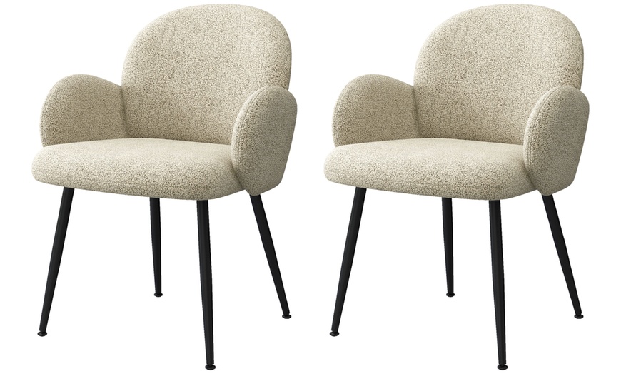 Image 2: Lot de 2 fauteuils de table "Alicia" en tissu Cozy de Doosense 